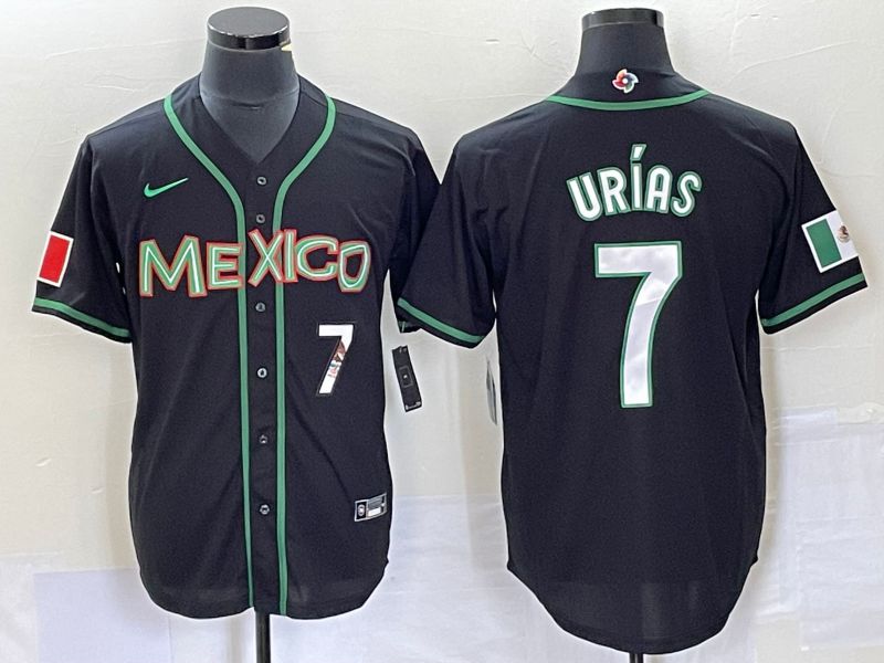 Men 2023 World Cub Mexico #7 Urias Black white Nike MLB Jersey26